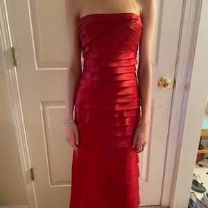BCBG Red Satiny formal dress